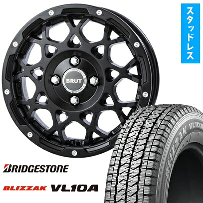 【取付対象】175/80R14 99/98N スタッドレスタイヤ ホイール４本セット タウンエーストラック専用 BRIDGESTONE ブリザック VL10A TRISTAR BRUT BR-55 14インチ(送料無料)