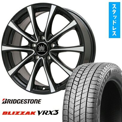 【取付対象】215/50R17 スタッドレスタイヤ ホイール4本セット BRIDGESTONE ブリザック VRX3 (5/100車用) PREMIX アマルフィV Jr(ブラックポリッシュ) 17インチ【送料無料】