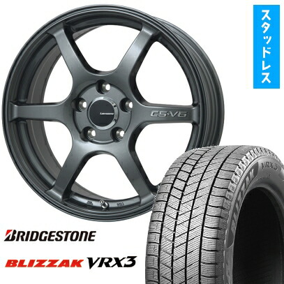 【取付対象】225/60R17 スタッドレスタイヤ ホイール４本セット 5/100車用 BRIDGESTONE ブリザック VRX3 LEHRMEISTER CS-V6(ガンメタ) 17インチ(送料無料)