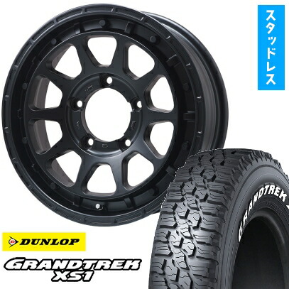 【取付対象】215/70R16 スタッドレスタイヤ ホイール４本セット ジムニーシエラ DUNLOP グラントレック XS1 RWL ホワイトレター LEHRMEISTER LMG DIEZ マットブラック 16インチ(送料無料)