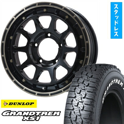 【取付対象】185/85R16 スタッドレスタイヤ ホイール４本セット ジムニー DUNLOP グラントレック XS1 RWL ホワイトレター LEHRMEISTER LMG DIEZ グロスブラック/ブロンズクリア 16インチ(送料無料)