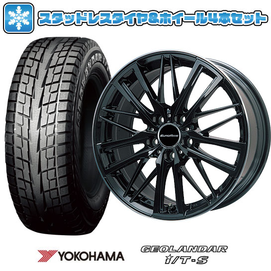 【取付対象】215/65R16 スタッドレスタイヤ ホイール4本セット 輸入車用 ボルボ（V60 クロスカントリー 2015-19） YOKOHAMA ジオランダー I/T-S G073 EUROAXIS ガヤW5(グロスブラック/リムポリッシュ) 16インチ【送料無料】