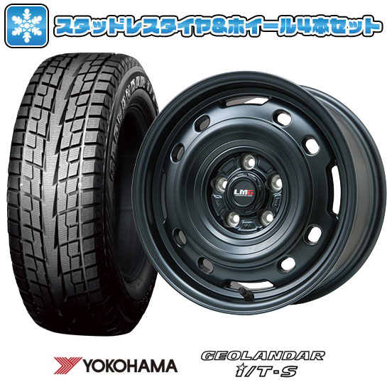 【取付対象】215/65R16 スタッドレスタイヤ ホイール４本セット アルファード/ヴェルファイア等 YOKOHAMA ジオランダー I/T-S G073 LEHRMEISTER LMG OFF-STYLE 2 (マットブラック) 16インチ(送料無料)