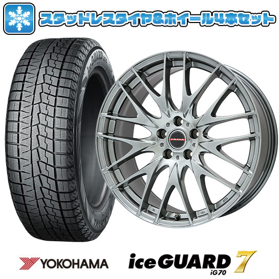 【取付対象】215/45R17 スタッドレスタイヤ ホイール4本セット 5/100車用 YOKOHAMA アイスガード セブンIG70 BIGWAY LEYSEEN プラバ9M 17インチ(送料無料)