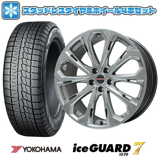 【取付対象】215/45R17 スタッドレスタイヤ ホイール4本セット 5/100車用 YOKOHAMA アイスガード セブンIG70 BIGWAY LEYSEEN プラバ5X 17インチ(送料無料)