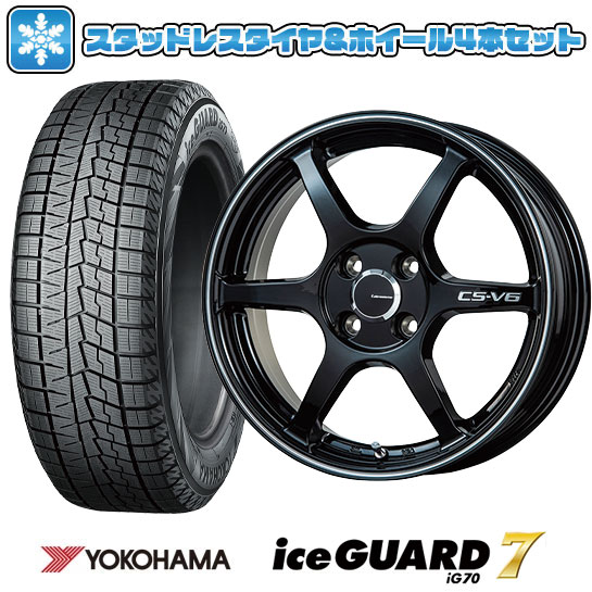 【取付対象】215/45R17 スタッドレスタイヤ ホイール4本セット 5/114車用 YOKOHAMA アイスガード セブンIG70 LEHRMEISTER CS-V6 17インチ(送料無料)|アークタイヤ 店