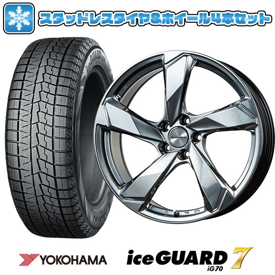 【取付対象】235/60R18 スタッドレスタイヤ ホイール4本セット 輸入車用 アウディQ5(FY 8R) YOKOHAMA アイスガード セブンIG70 EUROAXIS クロスエッジ 18インチ(送料無料)|アークタイヤ 店