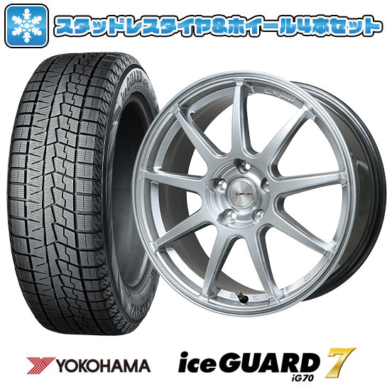 【取付対象】215/65R16 スタッドレスタイヤ ホイール４本セット アルファード/ヴェルファイア等 YOKOHAMA アイスガード セブンIG70 LEHRMEISTER LMスポーツLM-QR 16インチ(送料無料)