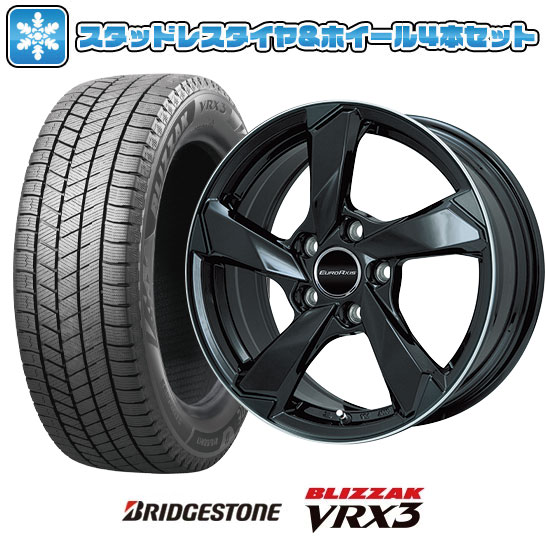 【取付対象】235/40R19 スタッドレスタイヤ ホイール4本セット 輸入車用 ボルボ（V60 2018-） BRIDGESTONE ブリザック VRX3 EUROAXIS クロスエッジ(グロスブラック/リムポリッシュ) 19インチ【送料無料】｜アークタイヤ 店