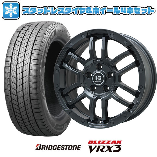 【取付対象】225/55R18 スタッドレスタイヤ ホイール4本セット 5/114車用 BRIDGESTONE ブリザック VRX3 BIGWAY B-LUGNAS FRD(マットブラック) 18インチ(送料無料)｜アークタイヤ 店