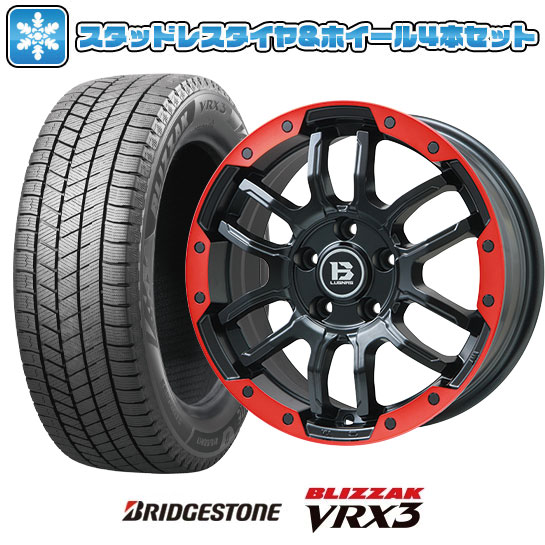 【取付対象】215/65R16 スタッドレスタイヤ ホイール4本セット 輸入車用 レネゲード BRIDGESTONE ブリザック VRX3 BIGWAY B-LUGNAS FRD(マットブラック/レッドリム) 16インチ【送料無料】｜アークタイヤ 店