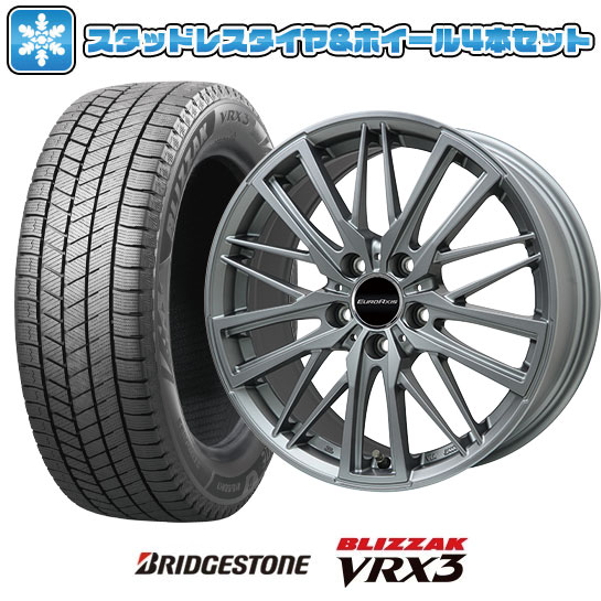 【取付対象】195/50R16 スタッドレスタイヤ ホイール4本セット 輸入車用 VW（ポロ 6R） BRIDGESTONE ブリザック VRX3 EUROAXIS ガヤW5(マットチタニウム) 16インチ【送料無料】