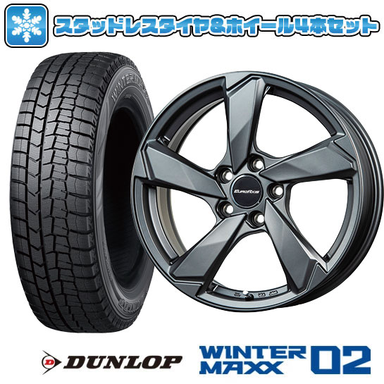 【取付対象】235/50R18 スタッドレスタイヤ ホイール4本セット 輸入車用 アウディQ3(8U) DUNLOP ウインターマックス 02 WM02 EUROAXIS クロスエッジ(マットチタニウム) 18インチ【送料無料】|アークタイヤ 店