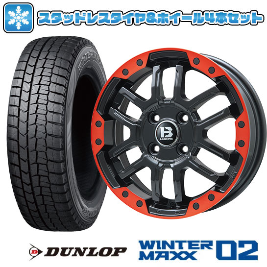 【取付対象】215/60R17 スタッドレスタイヤ ホイール4本セット 輸入車用 レネゲード DUNLOP ウインターマックス 02 WM02 BIGWAY B-LUGNAS FRD(マットブラック/レッドリム) 17インチ【送料無料】｜アークタイヤ 店