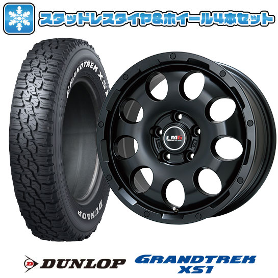【取付対象】215/70R16 スタッドレスタイヤ ホイール４本セット 5/114車用 DUNLOP グラントレック XS1 RWL ホワイトレター LEHRMEISTER LMG CS-9 マットブラック 16インチ(送料無料)