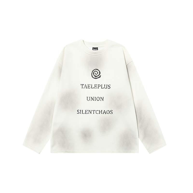 Tシャツ 男性用 ストリート系 アルファベット プリント 長袖 トップス 美式 レトロ風 ゆったり