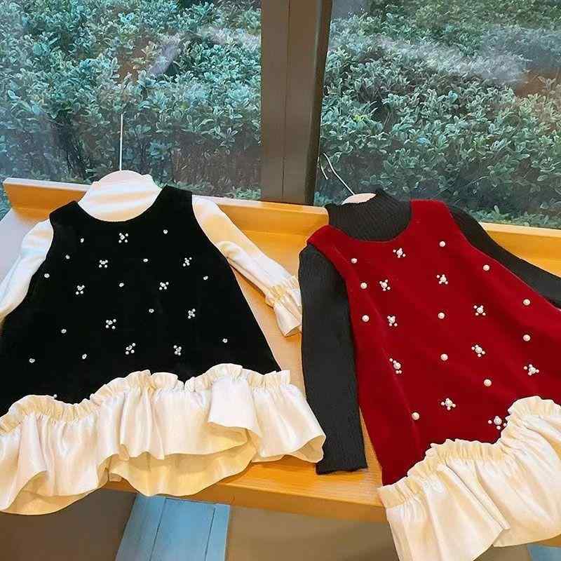 子供服 女の子 ベルベット 秋冬 ワンピース 春秋 キッズ ベビー ドレス 裏起毛 ジャンパースカート セットアップ 長袖 セットアップ セットアップ ベスト付きワンピース 2点セット スウィート系 カジュアル フォーマル 発表会 入園 入学 卒園 卒業