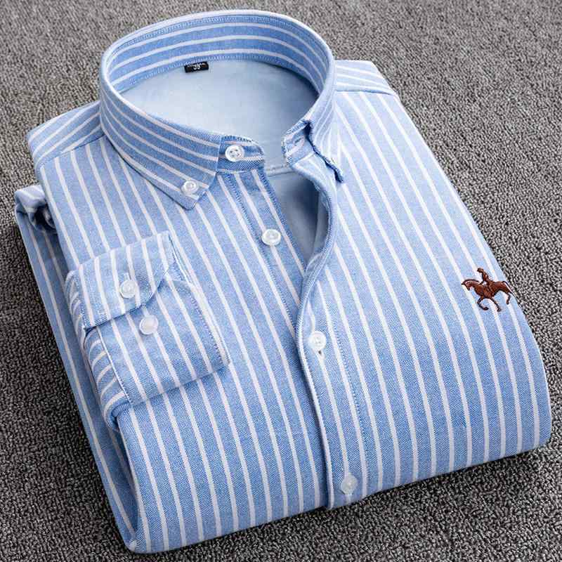 シャツ 男性用 オックスフォード 加絨 裏起毛 厚手 コットン 紳士服 長袖 トップス ビジネス カジュアル