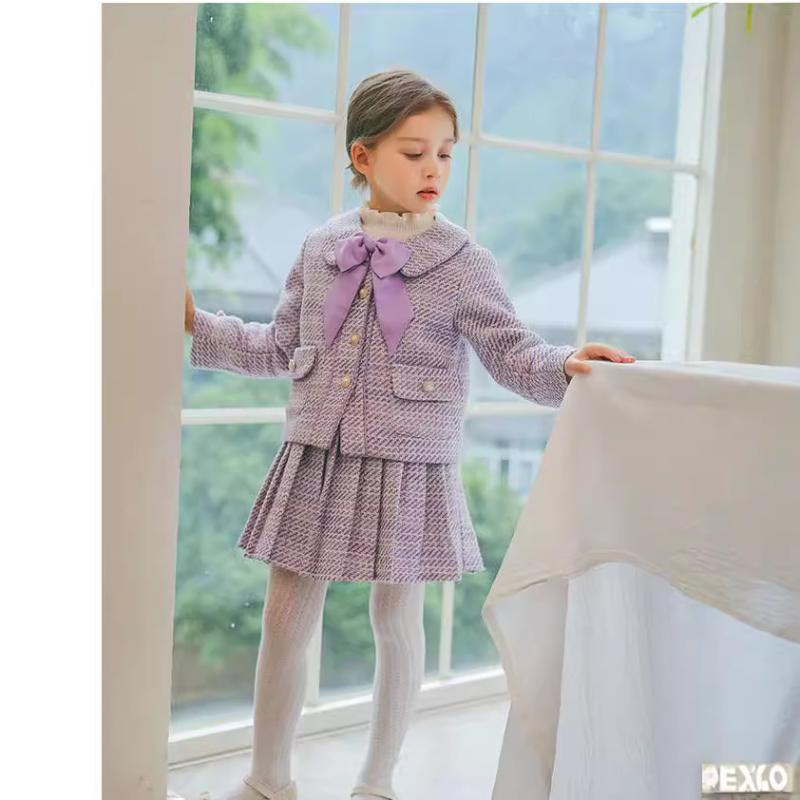 女の子 子供服 2点セット 蝶ネクタイ 小さな香りのスタイル おしゃれ セットアップ スカート 2点 セット 春物 新作