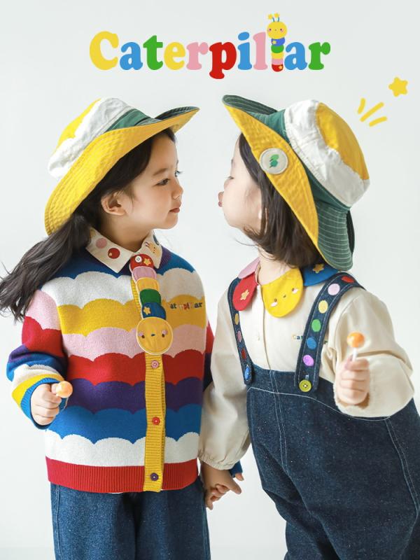 儿童套装 彩虹系列 ?甲 外套 刺? ?衫 背?? 女児 春夏 休? ? 柔? 100%?