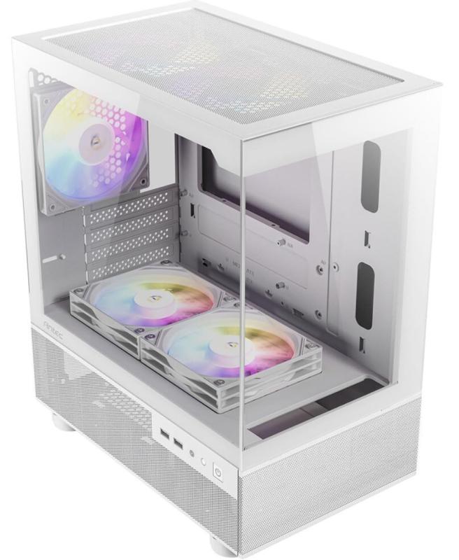 Micro-ATX対応 ixed mode RGBファン5個を標準搭載したピラーレス、CX200M RGB Elite White