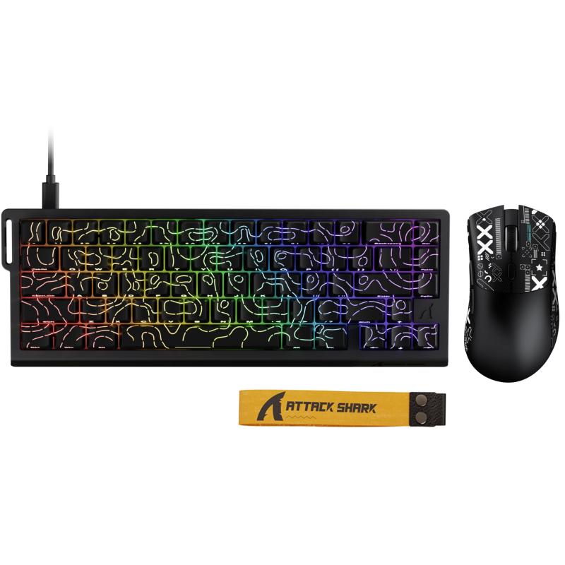 X68HE ラピットトリガー ゲーミングキーボード/マウスセット RT0.01mm 有線キーボー 8Kポーリングレート 磁気スイッチ QMK支持 ガスケット構造 ゲーミングマウス付き トライーモード |AR企画 店