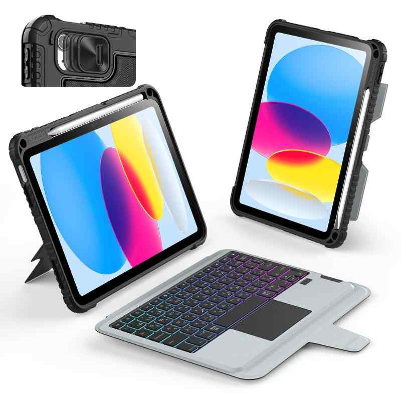 ペン収納 10.9インチ第10世代 あいぱっど 11インチ iPad (A16)キーボード付きケース 7色のバックライト、シリコンPU、スライド式保護 日本語取扱書|AR企画 店