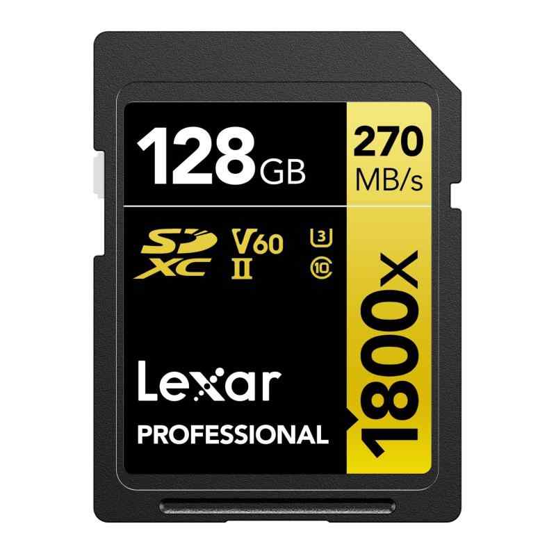 Professional SDXCカード 128GB GOLDシリーズ 1800x UHS-II Class10 U3 V60 最大読み出し270MB/s 最大書き込み180MB/s 国内サポート可 LSD1800128G-BNNNG ｜AR企画　店