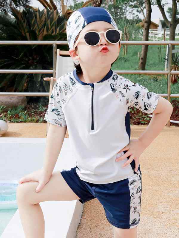 海水着 ちびっ子 お坊っちゃん セパレート スイムウェア 3歳 4歳 5歳 6歳 7歳 8歳 幼稚園 保育園 小学生 お坊っちゃん 水泳ぎ 競泳 スウィミングプール 海水浴 海 当たること冷感 伸縮性