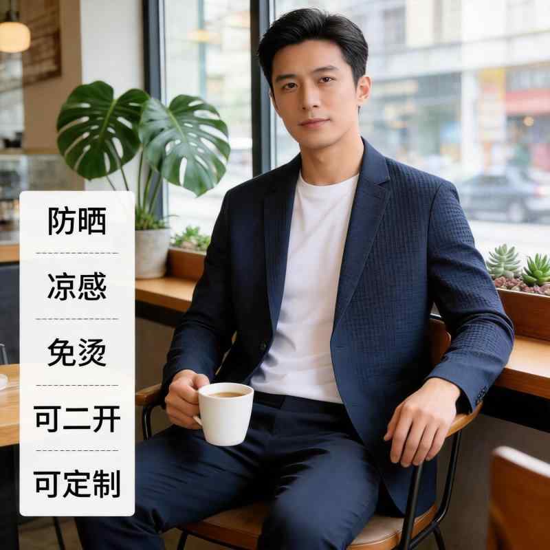 メンズ テーラードジャケット 薄っぺら 伸ばすこと 無地 商行為 心地好い 成人男性用 夏上衣 冷感 人付き合い冷感 伸縮性 通気性 薄墨色 米国海軍 黒いこと