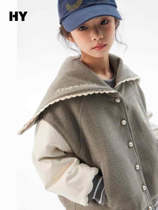 小わっぱ服 上衣 御嬢さん 中綿 ベイスボール服 前掛け 秋冬 朦朦たる ボンネット付き添い人 アウター 120糎 130糎 140糎 150糎 160糎 普段使い走り 通学