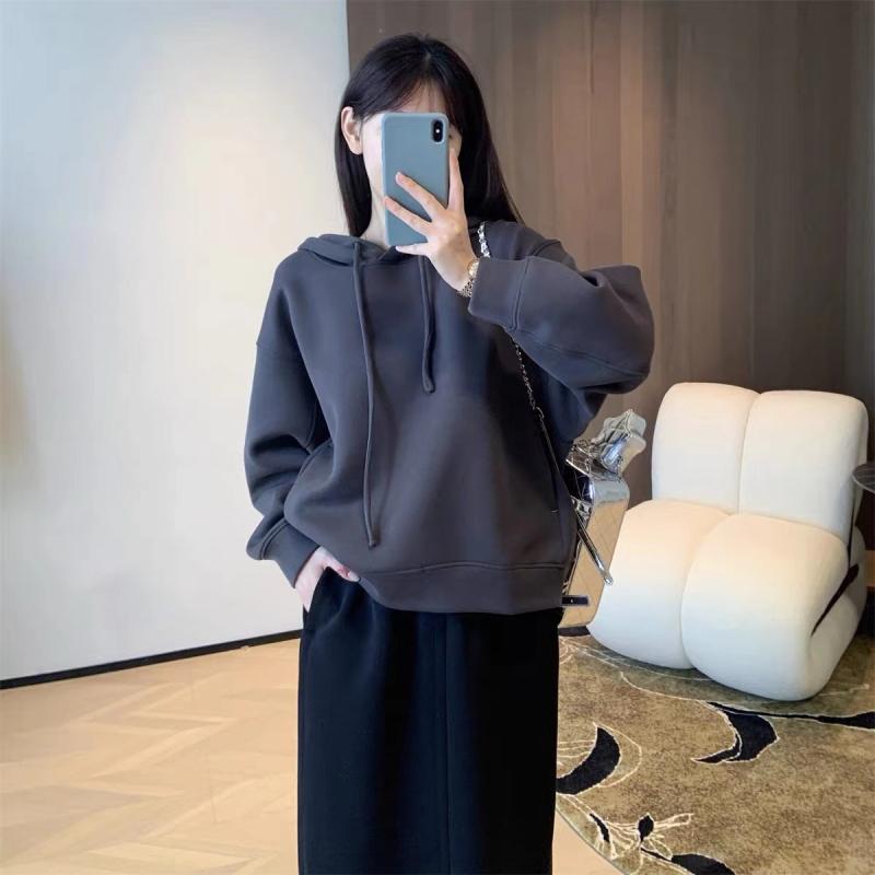 パーカー レディース ゆったり ボンネット付き添い人 トップス 色彩設計 うつり変わり 無地 長袖 綿 普段使い走り 御部屋着 愛くるしげ サクラ色系 薄墨色系 緑であること系 象牙色