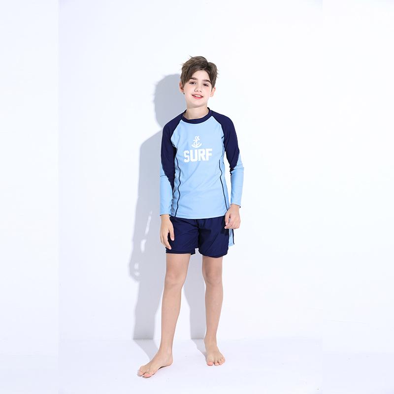 水泳着 キッズ 御坊っちゃん セパレート スイムウェア 赤ちゃん 御坊っちゃん 水泳ぎ 御召しもの 上下 セットアップ スパッツ 印字機 速乾燥状態 伸縮性 運動競技 海水浴 スウィミングプール 140 150 1603