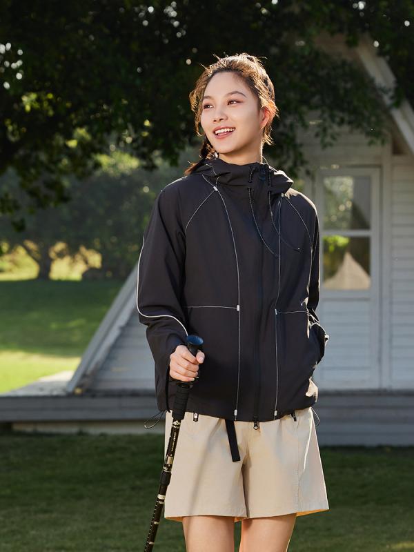 上衣 レディース 山登り服 春夏 アウトドア 撥水 軽さ UV撥ねのける 運動競技御召しもの 心地よい アウター 薄墨色 緑であること 黄色 黒いこと S M L XL