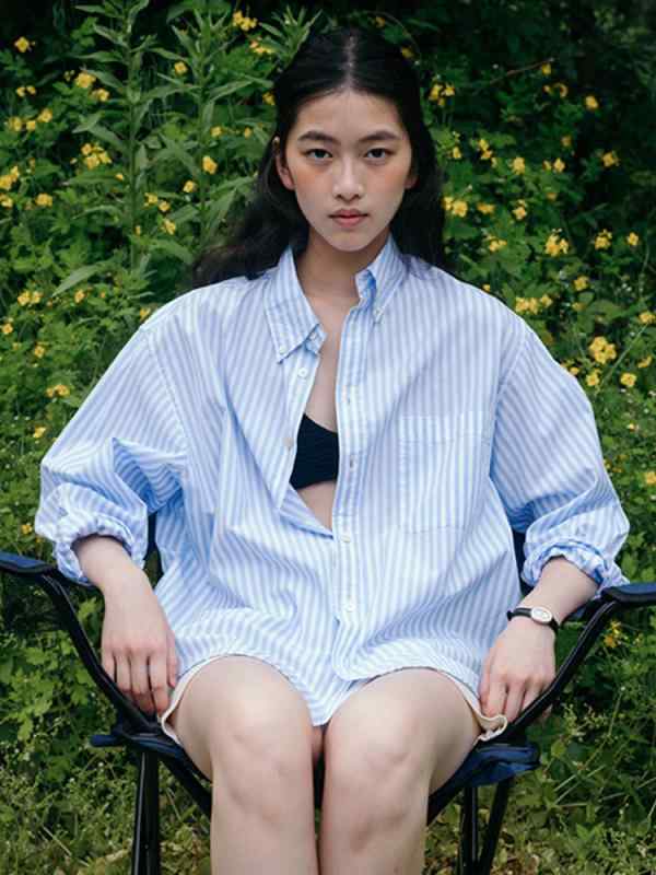 プルオーバー レディース 縞模様 トップス トップ 長袖 綿織物 ゆったり 当たること冷感 紫外線打つ手 通い 天青色
