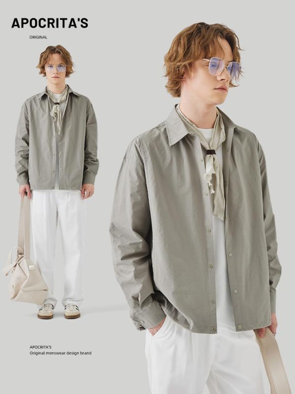 プルオーバー メンズ 成人男性用 長袖プルオーバー 晴れ晴れしい感 風合い感 ポリエステル 開襟プルオーバー ジレー トップス 普段使い走り 白 黒 ベージュ 春3
