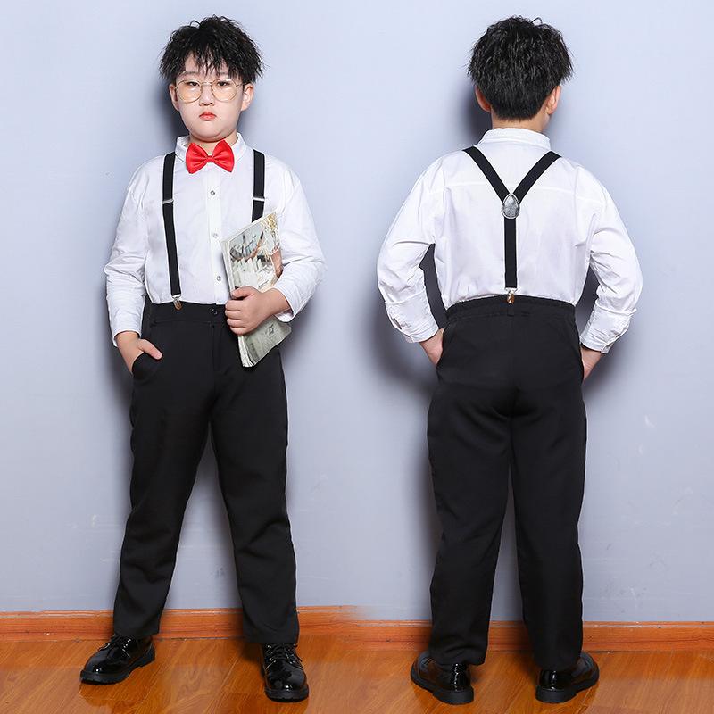 赤ちゃん服 フォーマル仕掛ける お坊っちゃん 長袖プルオーバー 黒ズボン下 ゆったり大きさ コーラス 告げ知らせる会 授業時間催し物 綿織物3
