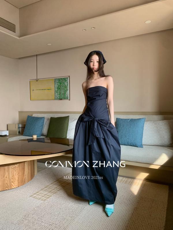 衣装 レディース 春 韓国 無地 A生産ライン 高腰 ノースリーブ 膝下丈 ロング衣装 綿織物 青色 緑であること 象牙色 米国海軍