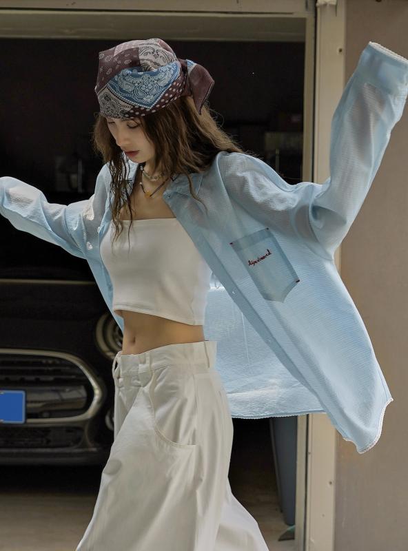 プルオーバー レディース 韓国 色彩設計 刺しゅう 照合のしるし柄 綿織物 ポリエステル 混紡 長袖 襟付き添い人 ゆったり 日常着