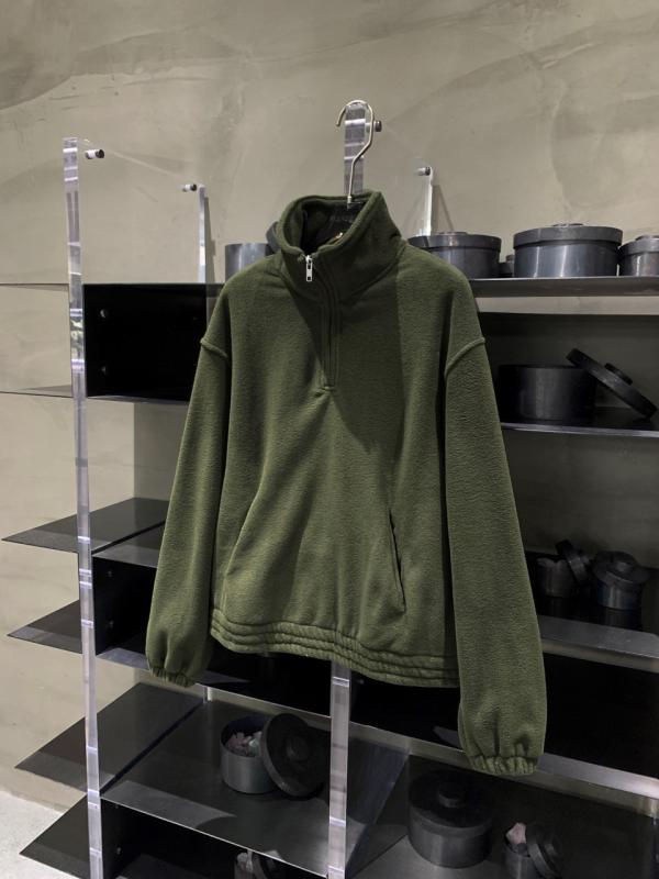 汗水 レディース オリーブ緑であること ハーフジップ ハイネック ティーシャツ 調教師 長袖 トップス ?粒? ポリエステル 生あたたかい 秋冬 日韓表現スタイル 心地よい
