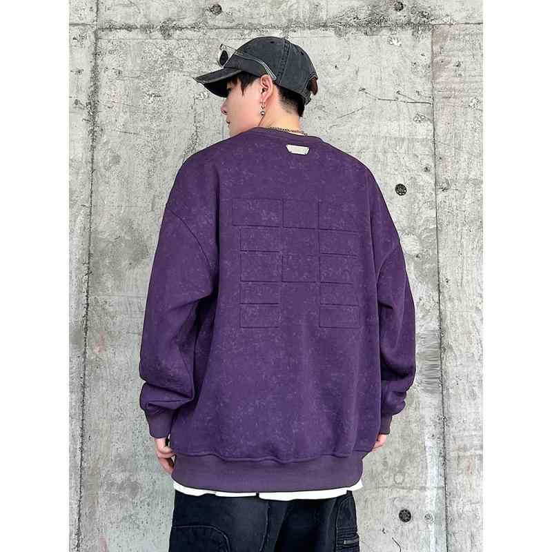 トップス 成人男性用 汗水 調教師 大層らしい大きさ 裏毛 紫 パープル 黒 黒いこと 薄墨色 無地 分かりやすい 心地よい