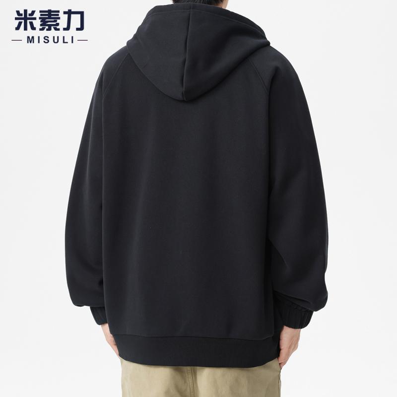 パーカー 成人男性用 裏起毛 汗水 フルジップ 上衣 秋冬 表どおり 心地好い ゆったり 朦朦たる 綿織物 ロゴタイプ 刷り上げる 黒いこと系