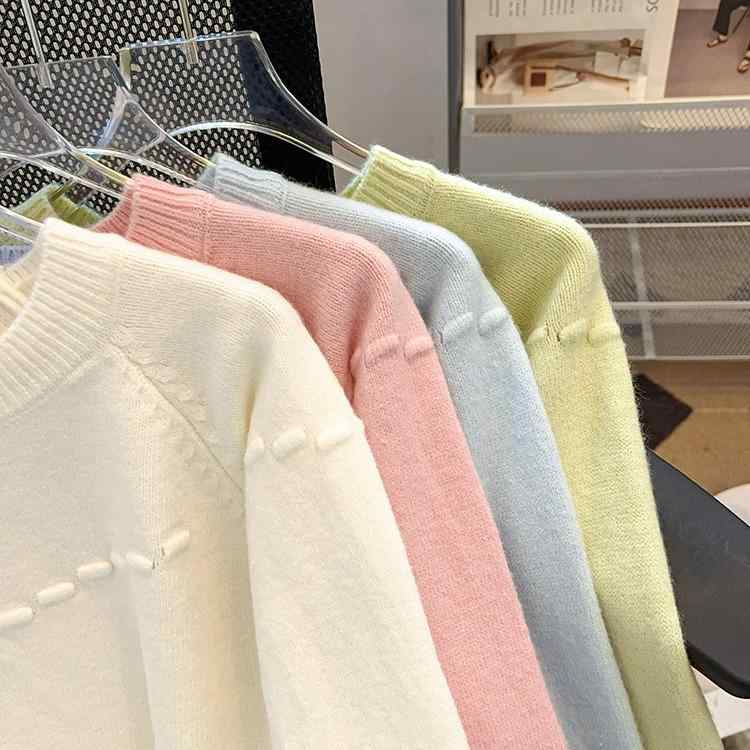 編み物 レディース 秋冬 ティーシャツ 花柄 ゆったり 愛くるしい 今めかしい 長袖 トップス 普段使い走り お座敷着 通勤着 お嬢さん会 会う約束