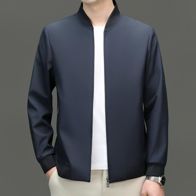 上衣 成人男性用 成人男性服 テーラードジャケット 上衣 アウター ライトアウター 無地 歳月 薄っぺら 40代 50代 60代 立ち襟 ゆったり 羽織り 普段使い走り 心地よい 御洒落着 カーキ 青碧