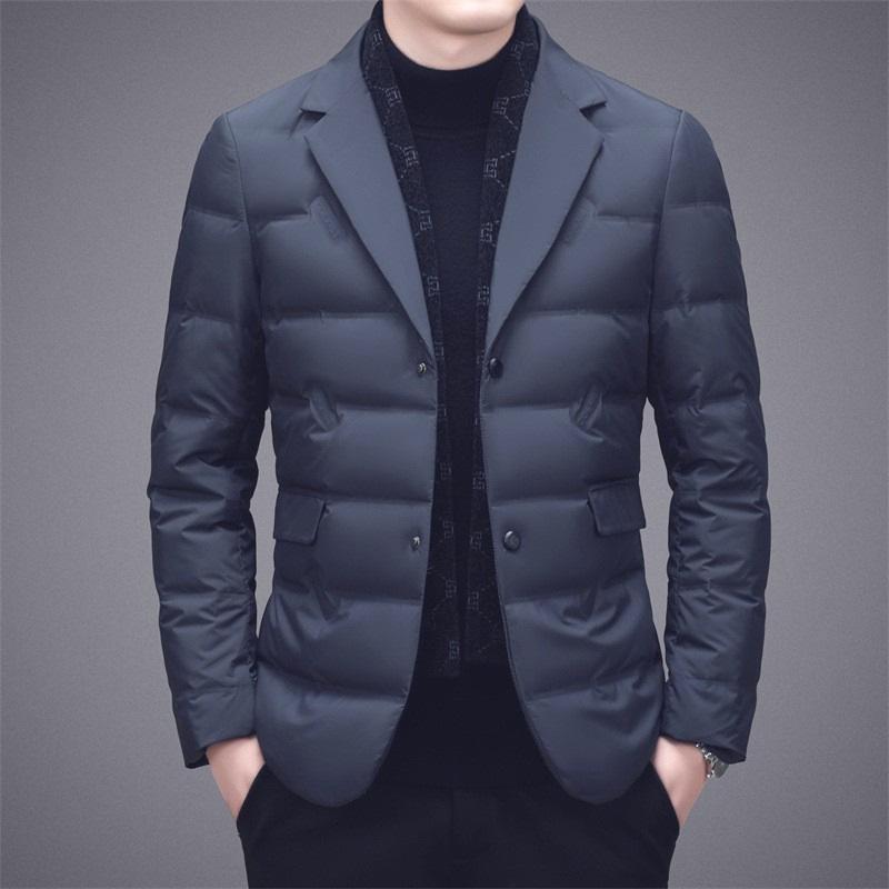 羽?服 成人男性用 落ちこむ上衣 羊毛混紡 襟 商行為 心地よい 冬 防寒 洗い濯ぎ機洗いもの 能力のある