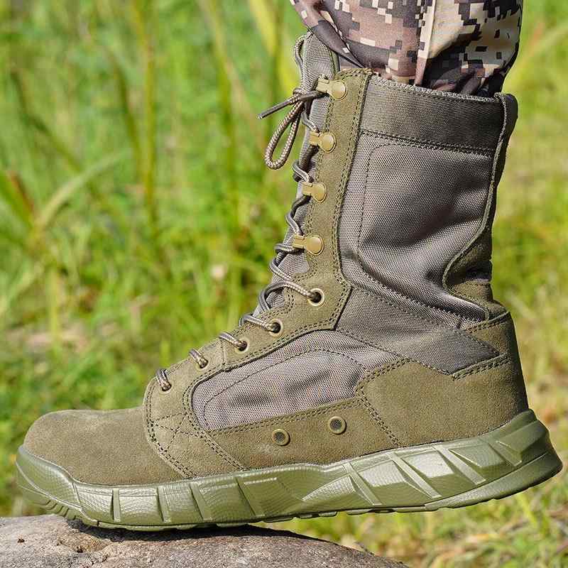 ブーツ 成人男性用 ご機嫌撥ねのける アウトドア トレッキング ミリタリー 山登り 通気性 緑であること3