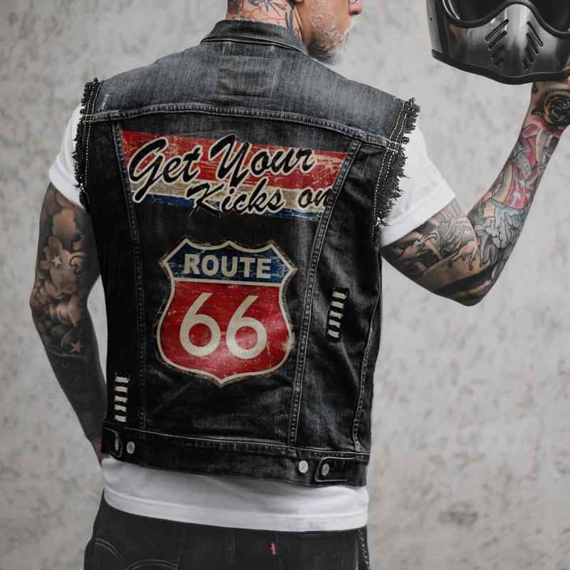 ジーンズ メンズ 成人男性用 より良い ノースリーブ 張りさける ワイルド 綿織物 黒いこと S M L XL 1XL 2XL 3XL 4XL 5XL 6XL