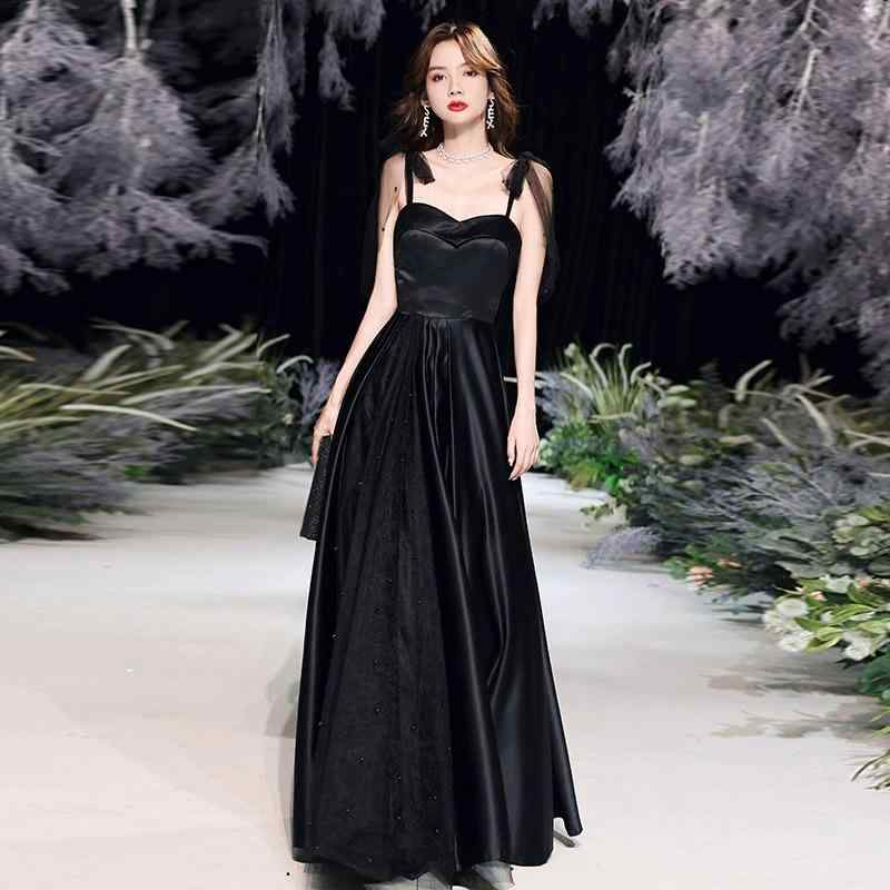 寄り合い御召しもの レディース 黒いこと ロング丈 キャミソール A伝達ルート 衣裳 華燭の典 二次会 ご雑作 お呼ばれ 中腰 晴れ晴れしい感 繻子