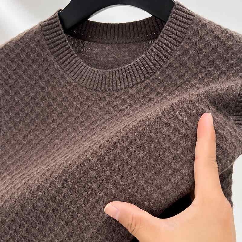 編み物より良い 成人男性用 羊毛 スウェーター 秋冬 ミドルエイジ ノースリーブ トップス 深灰 浅・稀 茶・稀 バーガンディ 170/88A 175/92A 180/96A 185/100A 190/104A 秋