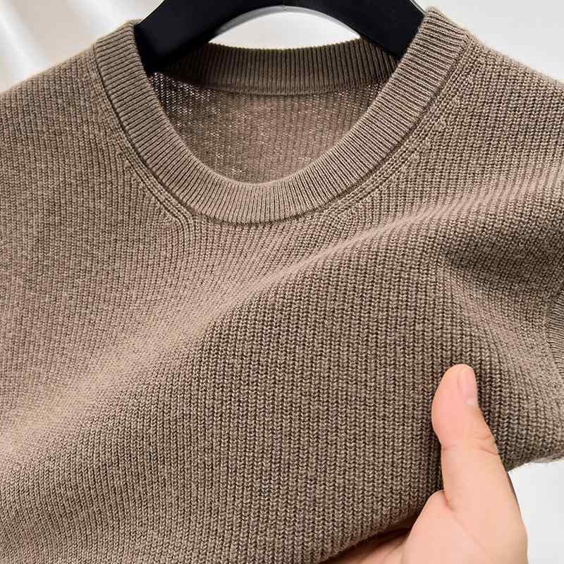編み物より良い 成人男性用 羊毛 スウェーター 秋冬 トップス 袖なし ベスト  無地 赤茶 芋灰 墨緑 うす暗い青色 黒いこと
